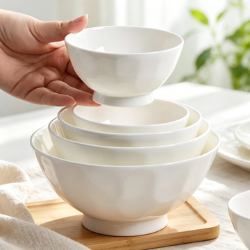 White Ceramic Rice Bowl for Home